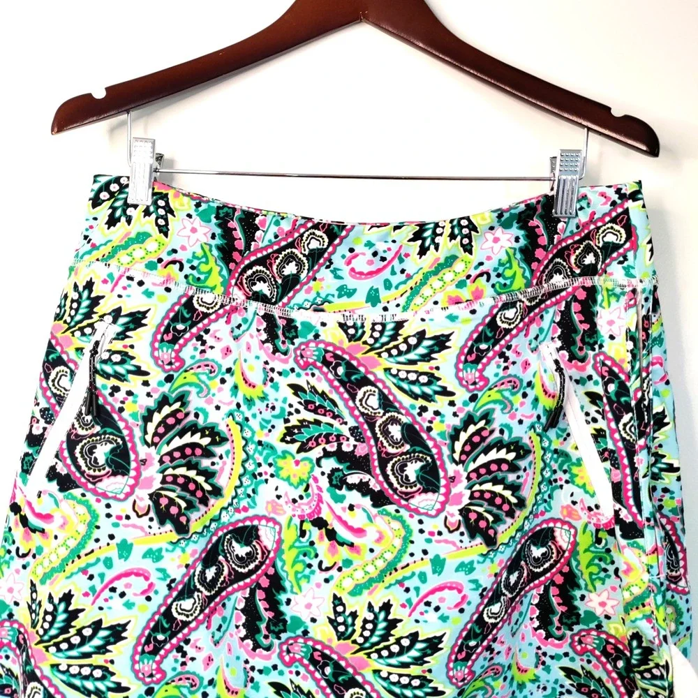 Vintage Jack Smith Golf Skirt Skort Paisley Fun 2XL Colorful Tennis Running Boho - Picture 3 of 12
